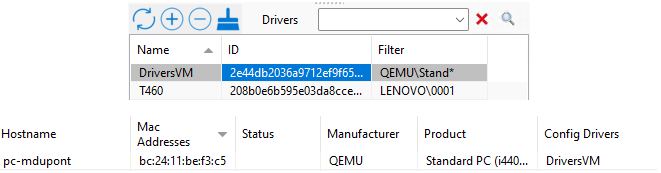 Example of filters drivers